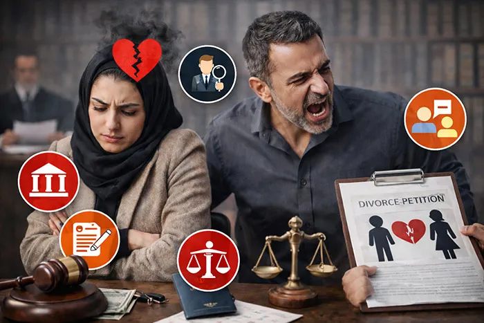 مراحل حقوقی درخواست طلاق به دلیل تنفر