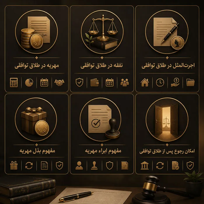 مهریه، نفقه و اجرتالمثل در طلاق توافقی