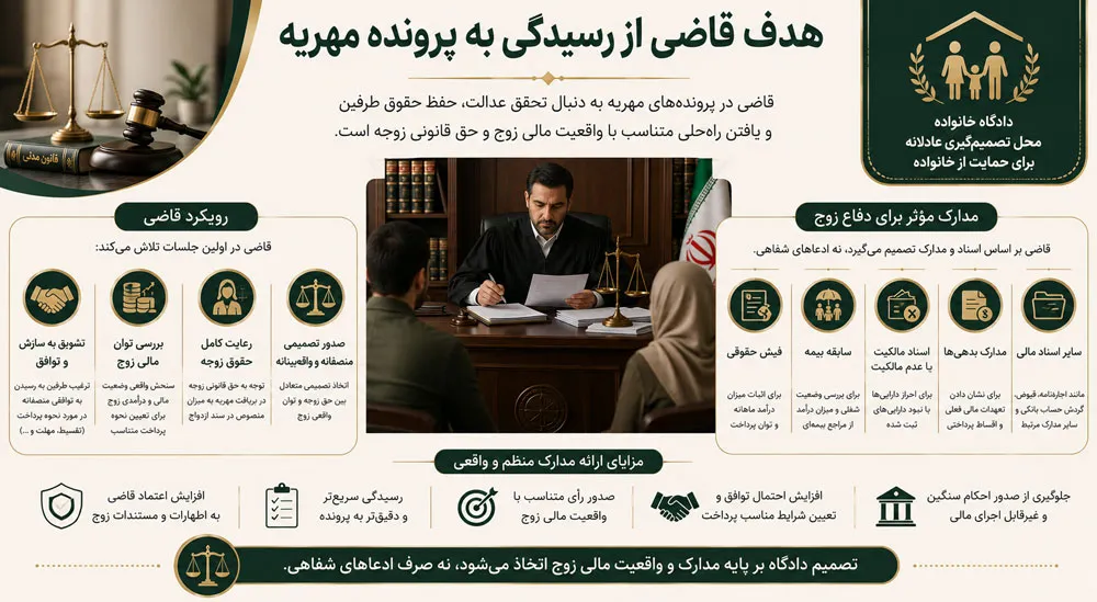 هدف قاضی از رسیدگی به پرونده مهریه