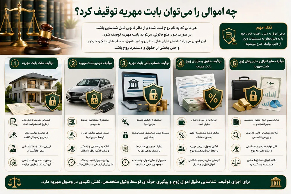 اموال قابل توقیف برای مهریه